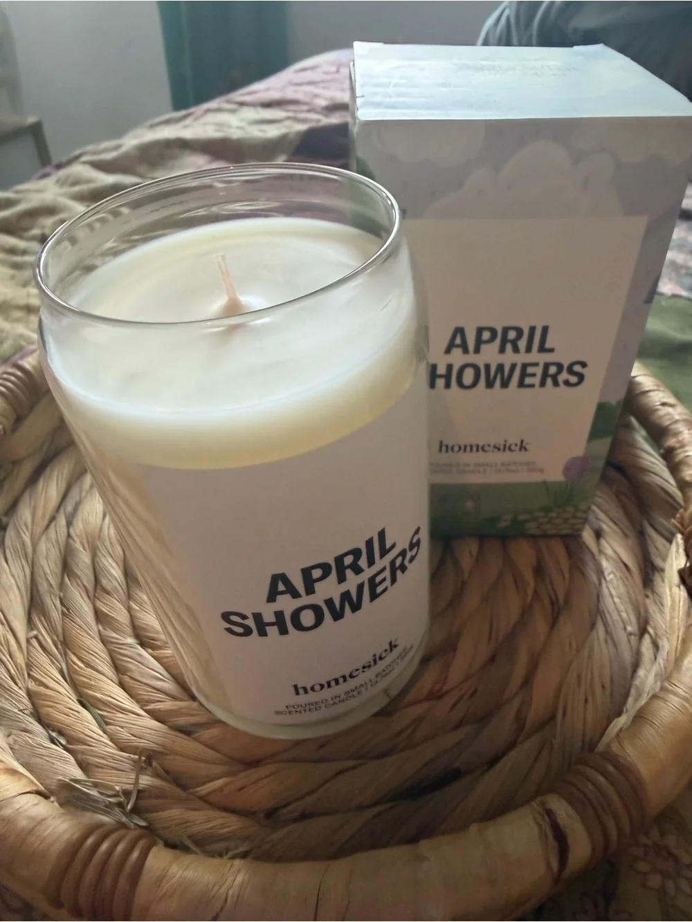 Homesick Candles “April Showers” Scented Candle RARE SCENT New in Box